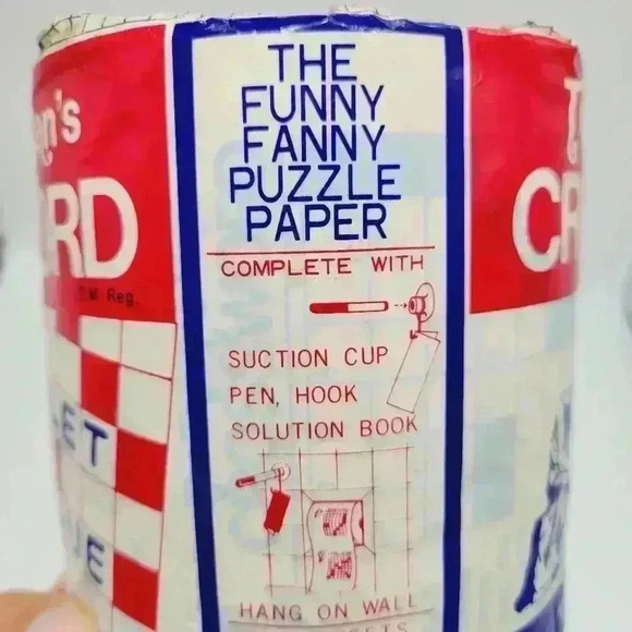 VTG 1975 Crossword Puzzle Toilet Tissue Paper The Thinking Man's Bathroom - Picture 7 of 9